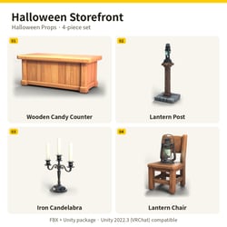 Halloween Storefront: Halloween Props [4-piece set] [3D Model · VRChat/Unity]