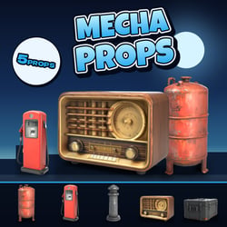 Fuel and Antiques: Mecha Workshop Props [5-piece set] [3D Model · VRChat/Unity]