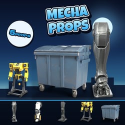 Robot Legs and Equipment: Mecha Workshop Props [5-piece set] [3D Model · VRChat/Unity]