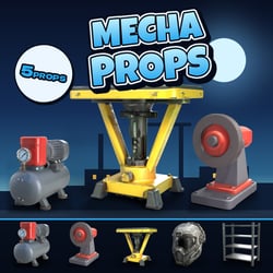 Workshop Machines: Mecha Workshop Props [5-piece set] [3D Model · VRChat/Unity]