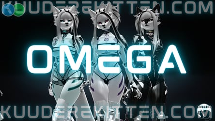 O.M.E.G.A WOLF, Furry Wolf Android Girl Avatar[VRCFT][SPS] [PC/QUEST][VRCHAT AVATAR]