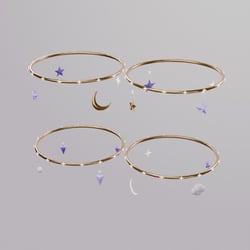 Night Sky Swaying Halo — 2 Versions in 1: Quality + Performance | 4 styles × 2 colors | PhysBones | Modular Avatar