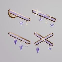 Night Sky Swaying Hairpin — 2 Versions in 1: Quality + Performance | 4 styles × 2 colors | PhysBones | Modular Avatar