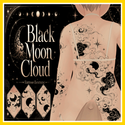 Black Moon Cloud | Manon tattoo / decal / texture