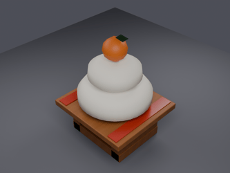 Low Poly Kagami Mochi (Japanese New Year Rice Cake) - VRChat World Prop