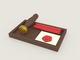 Free Low Poly Wax Seal Set - Stationery VRChat World Prop