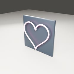 Free Low Poly Neon Heart Sign (VRChat World Prop)