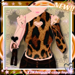 3D Vroid Y2K leopard crop top