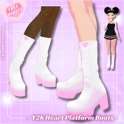 FREE 3D VRoid Y2K Pink Heart Platform Boots