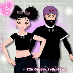 FREE 3D Vroid Y2K Unisex Tribal Tee (crop + long)