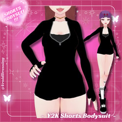 3D VRoid Y2K Long Sleeve Shorts Bodysuit