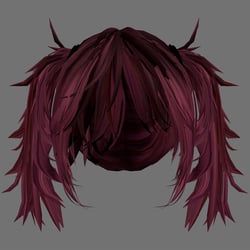 Spiky Emo Punk Twin Tails Hair | VRChat 3D Hair Asset