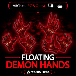 [VRChat - PC & Quest] Floating Demon Hands — 3D Avatar Accessory I Animated Demon Hands