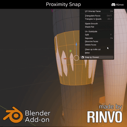 Rinvos Proximity Snap - Snap to closest mesh at any offset with 1 button (Blender plugin)
