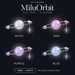 MiluOrbit | Orbiting Planet Earring for VRChat — Free White + Full 4 Colors