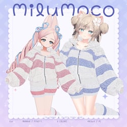 MiluMoco – Cozy Crescent Outfit for Manuka & Fyuett | VRChat PC (5 Colors Each)
