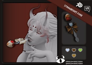 "Strawberry Fork" - Accessory for VRChat