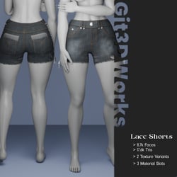 Lace Shorts for Zinpia E-Girl - VRChat Asset