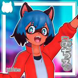 Tanuki girl 3D model set (VRC, Blend)