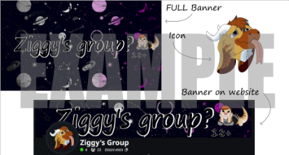VRchat Group Banner & Icon Template PSD files