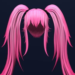 Customizable Twin Tails Hair (Personal and Commercial Use)