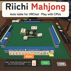 Riichi Mahjong Table | 4-Player Auto Table with CPU Players for VRChat
