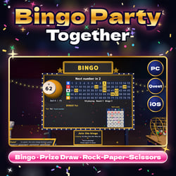 Bingo Party Together | Bingo, Prize Draw (Raffle) & Rock-Paper-Scissors for VRChat
