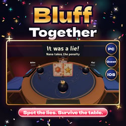 Bluff Together | Bluffing Card Game with a Bomb or Zap Penalty & CPU Players for VRChat