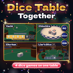 Dice Table Together | Yacht, Chinchiro, Liar's Dice & Cho-han with CPU Players for VRChat