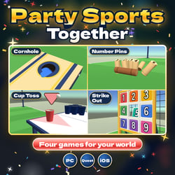 Party Sports Together | Cornhole, Pins, Cup Toss & Strike Out with CPU for VRChat