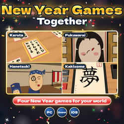 New Year Games Together | Karuta, Fukuwarai, Hanetsuki & Kakizome with CPU for VRChat