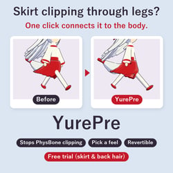 YurePre | Fix Skirt & Hair Clipping and Tune PhysBones by Picking Presets [VRChat Unity Tool, Free Trial]