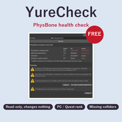 YureCheck | Free PhysBone Health Check - Rank, Quest Limits, Missing Colliders [VRChat Unity Tool]