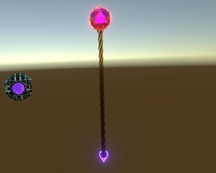 Mage Staff With Thorn Stones holder And Mage Stones