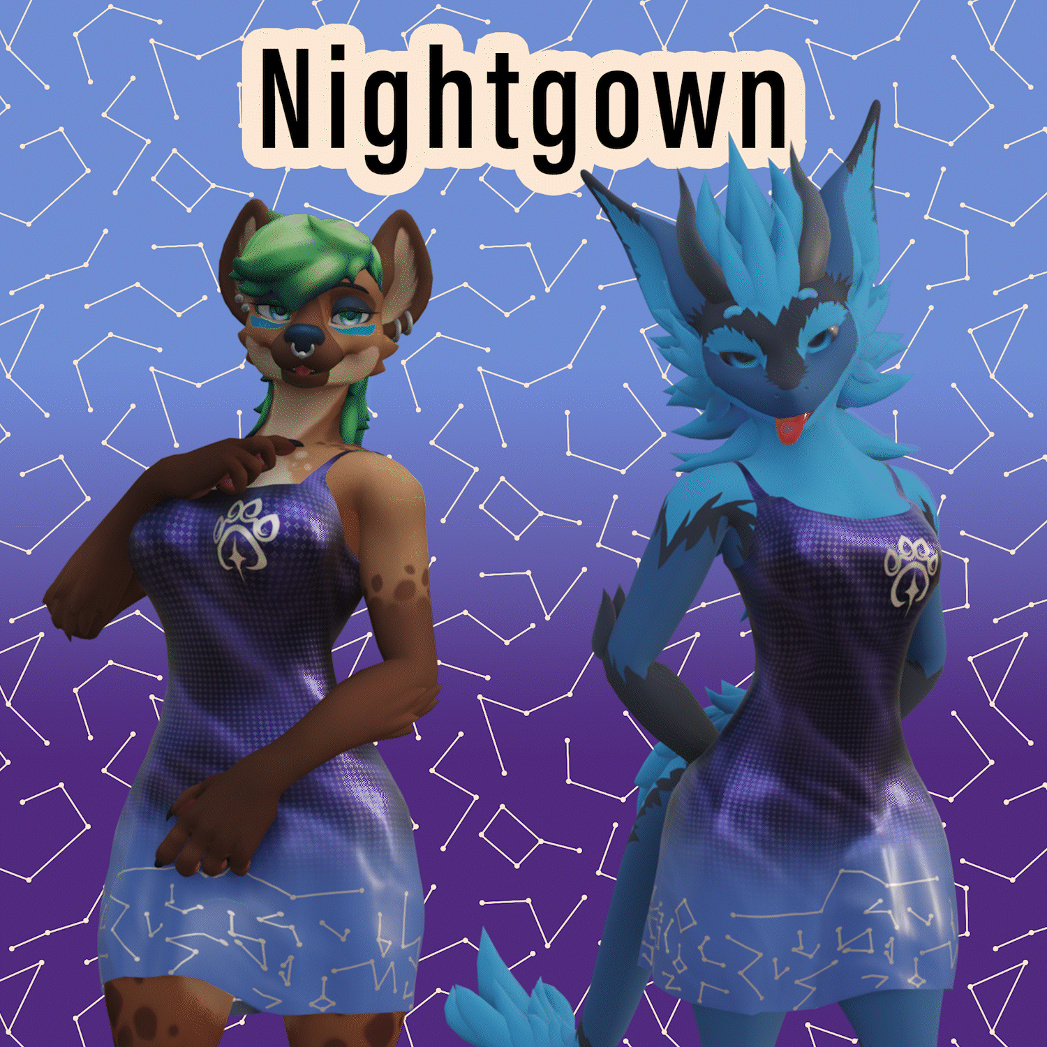 [ON SALE] FURALITY Somna Nightgown (Novabeast/Hyenid/Nardoragon/Foxmoth) VRCFury