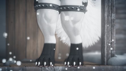 Mayu  Fishnet-Thigh-High+Spikes
