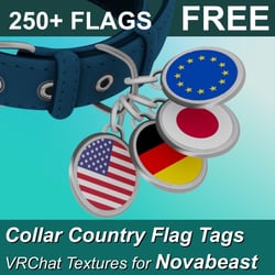 Novabeast - Collar Tags with All Country Flags for VRChat