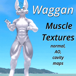 Waggan Muscle Textures - Normal map, Ambient Occlusion, Cavity map for VRChat