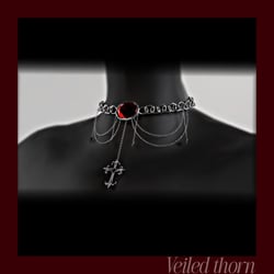 Gothic Ruby Cross Choker