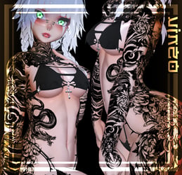 【Oni Tattoos】"Whisper" "Revenger" "Magician" "Runner" 4k Textures 入れ墨 *テクスチ