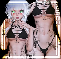 【Line Art Tattoos】"Whisper" "Revenger" "Magician" "Runner" 4k Textures 入れ墨 *テクスチ