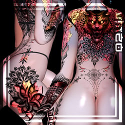 【Mandala Tattoos】"Whisper" "Revenger" "Magician" "Runner" 4k Textures 入れ墨 *テクスチ  Tags