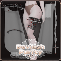 | Devilish Purity Asset Set | Veil, Cloak, Headband, Arm Ribbon, Leg Cross Piece