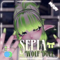 𓆩୨୧ Sepia The Wolf Doll ୨୧𓆪 { VRCFT | PC + Quest + Opti | SPS | Animated Expressions }