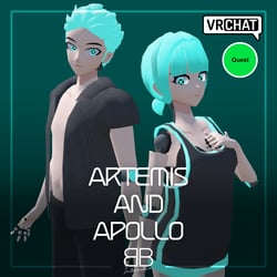 [Original 3D Model] Artemis & Apollo VRChat Bases + Avatars || Quest || Bundle