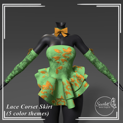 Corset Skirt with Lace Sleeves (Rigged for VRBase EGirl)