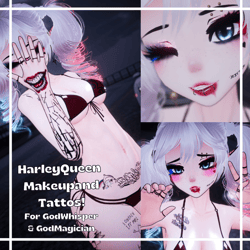 Harley Queen Makeup And Tattoos for GodWhisper & Magician