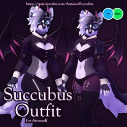 Succubus & Incubus Outfit for LegacyTwoTails Astrawolf (VRChat PC and Quest Compatible)