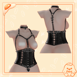 Grey: Heart Corset and Straps