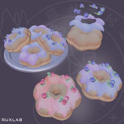 Blueberry and Cranberry Donuts Vrchat food prop